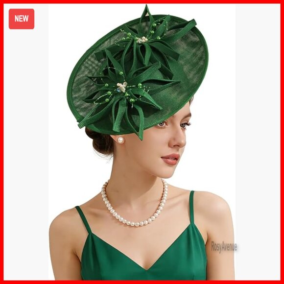 Elegant Women\'s Fascinator Hat with Flower Feathers for Wedding Derby Tea Party